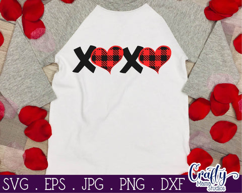 XOXO Buffalo Plaid - Love Svg SVG Crafty Mama Studios 