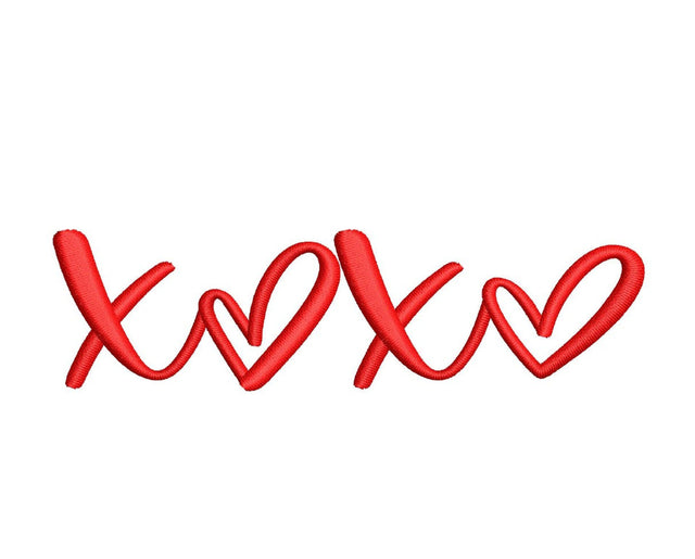 XOXO Embroidery Design, Valentine's Day Embroidery File, 5 sizes, Instant Download Embroidery/Applique DESIGNS Nino Nadaraia 