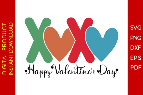 XOXO Happy Valentine’s Day SVG PNG EPS Cut File SVG Creativedesigntee 