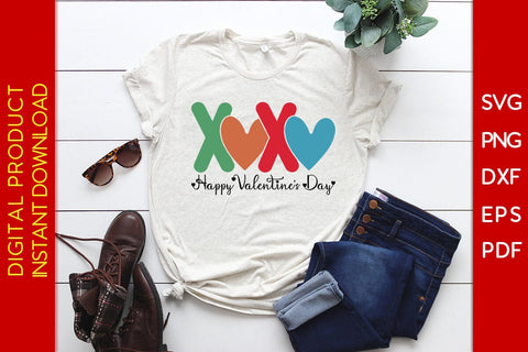 XOXO Happy Valentine’s Day SVG PNG EPS Cut File SVG Creativedesigntee 