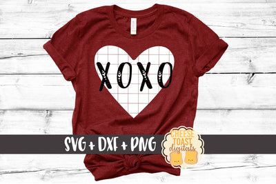 XOXO Heart - Valentine SVG PNG DXF Cutting Files SVG Cheese Toast Digitals 
