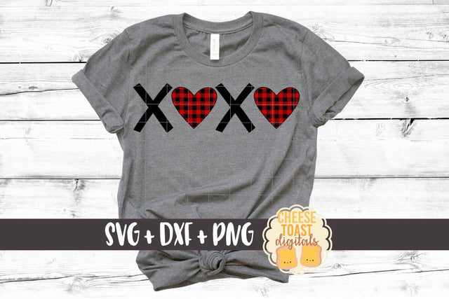 XOXO Hearts - Buffalo Plaid - Valentine SVG PNG DXF Cutting Files SVG Cheese Toast Digitals 