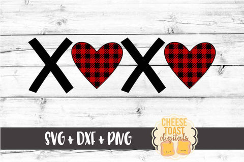 XOXO Hearts - Buffalo Plaid - Valentine SVG PNG DXF Cutting Files SVG Cheese Toast Digitals 