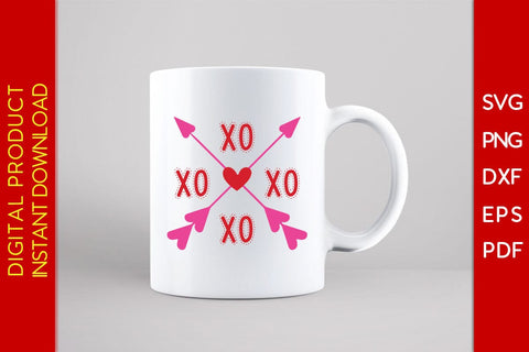 XOXO Hearts Cross Valentine's Day SVG PNG EPS Cut File SVG Creativedesigntee 