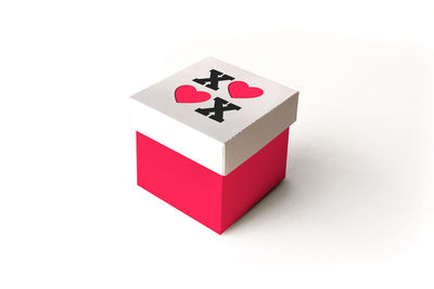 XOXO Hearts Cube Box With Lid SVG 3D Paper Risa Rocks It 