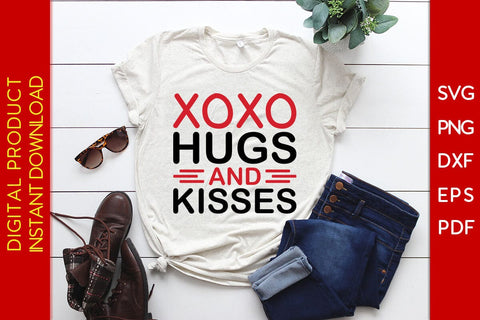XOXO Hugs And Kisses Valentine's Day SVG PNG EPS Cut File SVG Creativedesigntee 
