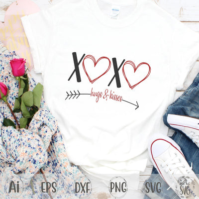 XOXO Hugs & Kisses Arrow SVG I Want That SVG 