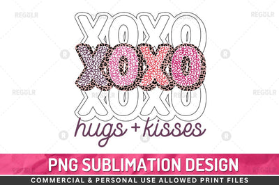 XOXO hugs+kisses SVG Sublimation Regulrcrative 