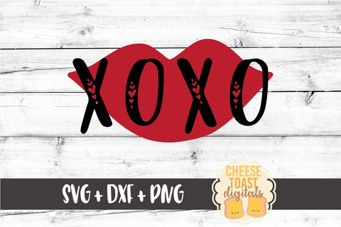 XOXO Lips - Valentine SVG PNG DXF Cutting Files SVG Cheese Toast Digitals 