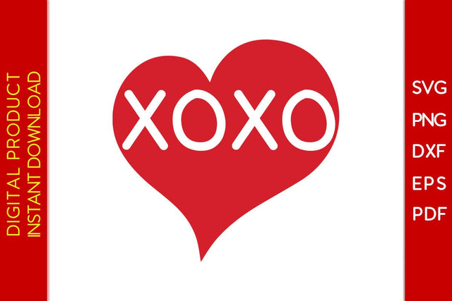 XOXO Love Hearts Valentine's Day SVG PNG EPS Cut File SVG Creativedesigntee 