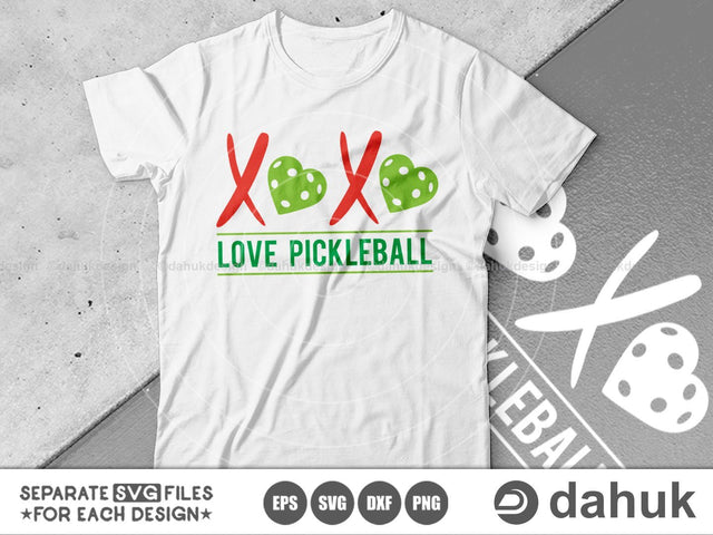 XOXO Love Pickleball SVG, Valentine's Day SVG, Valentine svg, Valentine Design, Cut file, for silhouette, svg, eps, dxf, png SVG dahukdesign 