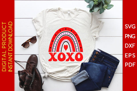 XOXO Rainbow Valentine's Day SVG PNG EPS Cut File SVG Creativedesigntee 