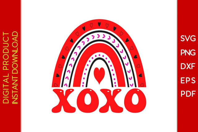 XOXO Rainbow Valentine's Day SVG PNG EPS Cut File SVG Creativedesigntee 