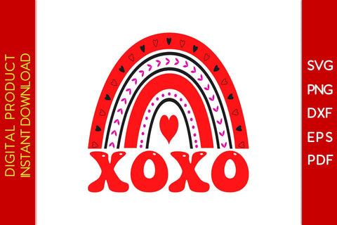 XOXO Rainbow Valentine's Day SVG PNG EPS Cut File SVG Creativedesigntee 