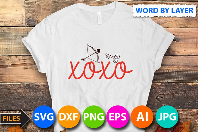 XOXO SVG Cut File, Valentine SVG Cut FIle SVG BlackCatsMedia 