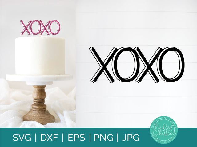 XOXO Valentine's Day Cake Topper SVG Sublimation Pickled Thistle Creative 