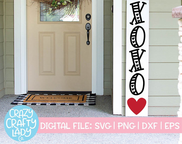 XOXO | Valentine's Day Porch Sign SVG Cut File SVG Crazy Crafty Lady Co. 