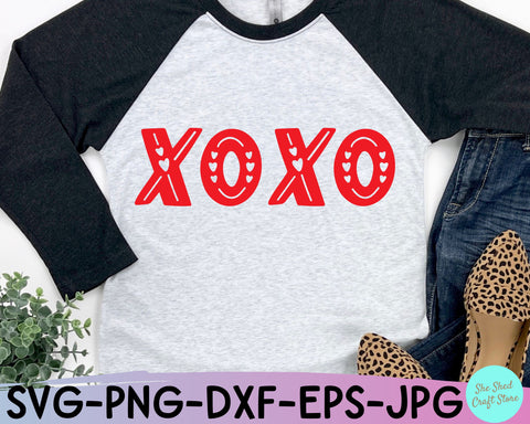 XOXO Valentines Day SVG - Valentine's Day Shirt Design SVG She Shed Craft Store 
