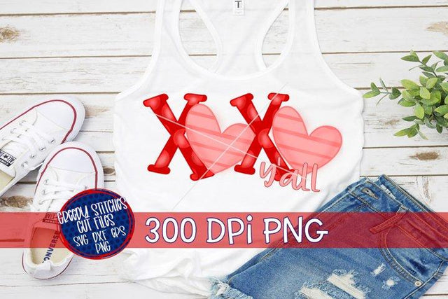 XOXO Y'all PNG for Sublimation-Valentine's Day PNG Sublimation Greedy Stitches 