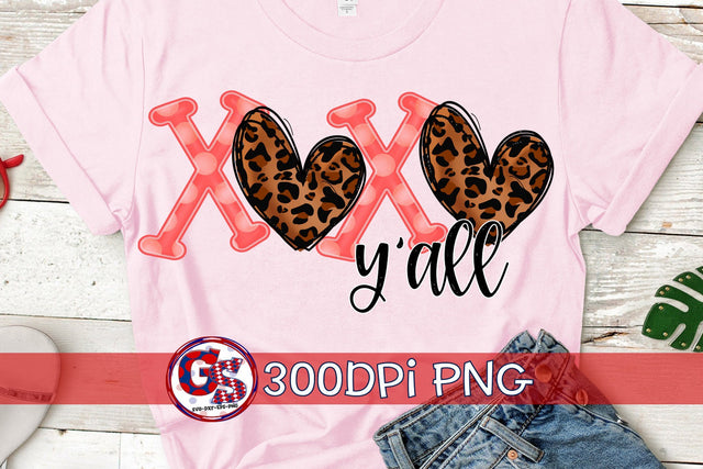 XOXO Y'all PNG for Sublimation-Valentines Day PNG Sublimation Greedy Stitches 