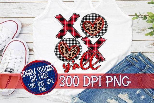 XOXO Y'all PNG for Sublimation-Valentine's Day PNG Sublimation Greedy Stitches 