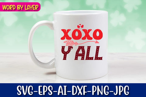 Xoxo Y'all Retro Valentine's Day Design SVG Blessedprint 