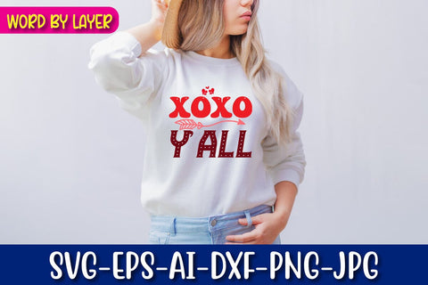 Xoxo Y'all Retro Valentine's Design SVG Blessedprint 
