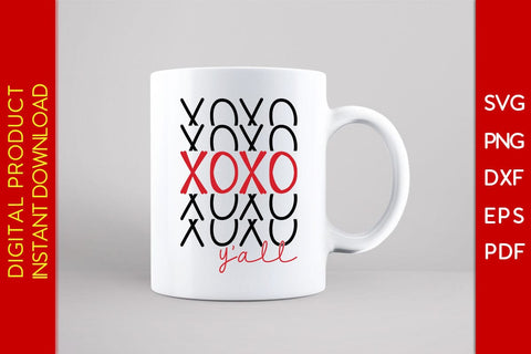 XOXO Y'all Sign Valentine's Day SVG PNG EPS Cut File SVG Creativedesigntee 