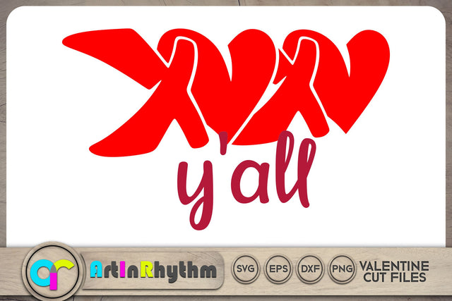 xoxo y'all SVG / Happy Valentine's Day SVG SVG Artinrhythm shop 