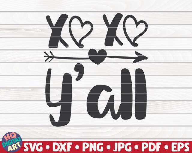 XOXO Y'all SVG | Valentine's Day Vector SVG HQDigitalArt 