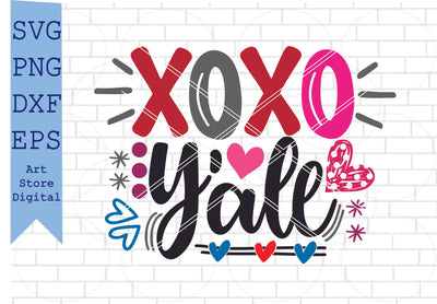 XoXo Y'all Svg, Xoxo Svg, Valentine Svg, Png, Dxf, Eps Cut Files SVG Artstoredigital 