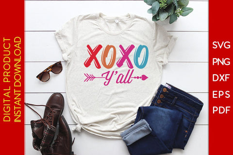 XOXO Y’all Valentine's Day SVG PNG EPS Cut File SVG Creativedesigntee 