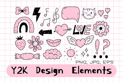 Y2k Doodle Design Elements Sublimation Rin Green 