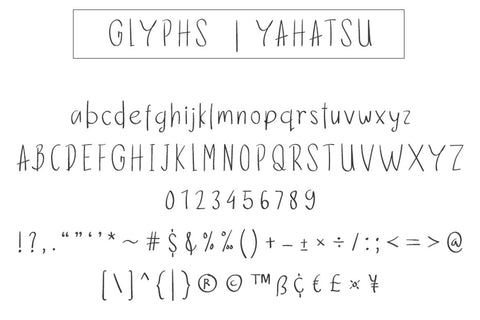 Yahatsu Font twinletter 