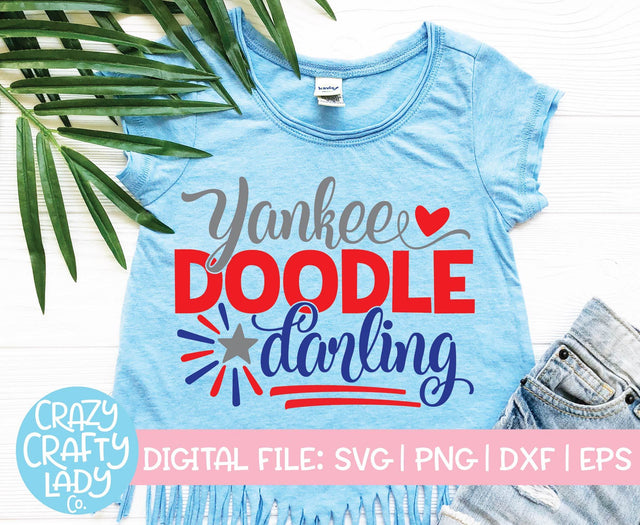 Yankee Doodle Darling | 4th of July SVG Cut File SVG Crazy Crafty Lady Co. 