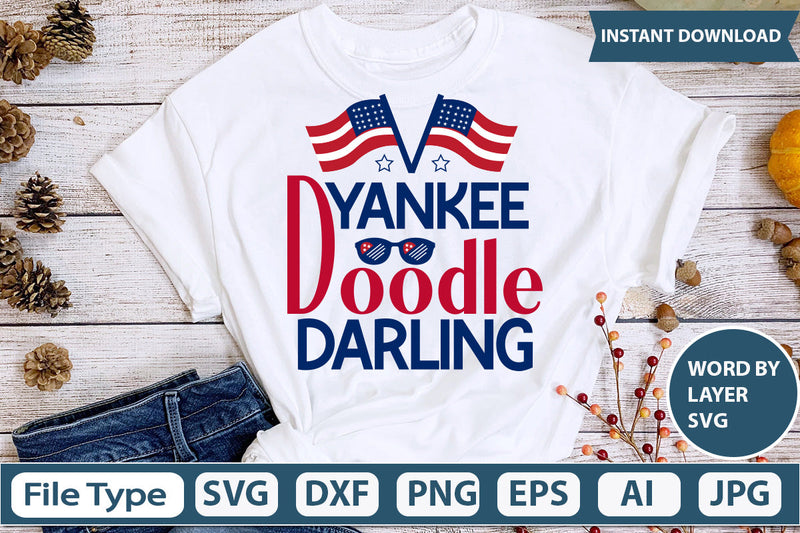 Yankee Doodle Darling Svg Cut File So Fontsy