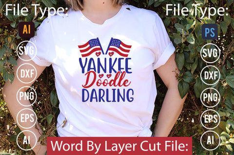 Yankee Doodle Darling Svg Cut File,SVG Patriotic Fighter Pilot Aviator Sunglasses Stars Stripes Clipart Clip Art Sublimation or Vinyl Shirt Design SVG DesignPlante 503 