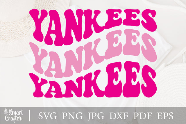 Yankees svg, Yankees Fan svg, Team Spirit svg, Baseball svg, Boho svg, Wavy Stacked svg, Retro Vintage, Svg Cut File Cricut, PNG Sublimation SVG Fauz 
