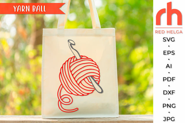 Yarn Ball SVG - Crochet Hook DXF SVG RedHelgaArt 