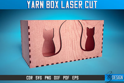 Yarn Box Laser Cut SVG | Yarn Box Laser Cut SVG Design | CNC Files SVG Fly Design 