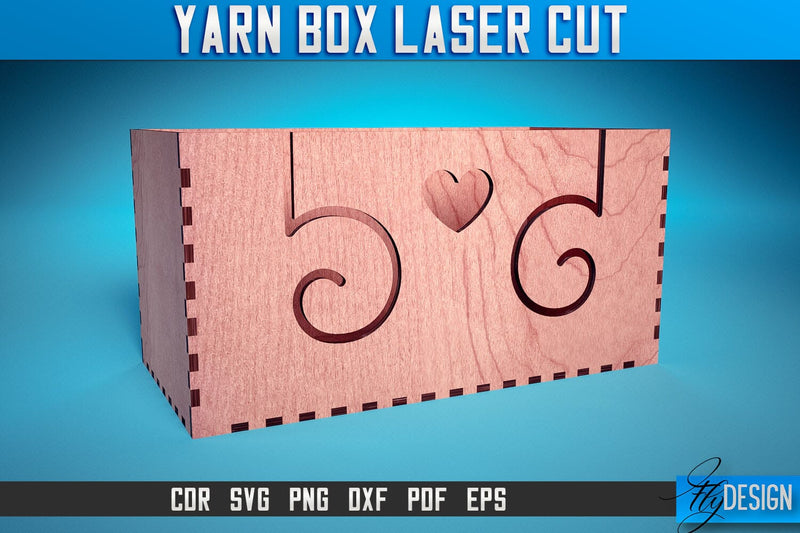 Yarn Box Laser Cut SVG | Yarn Box Laser Cut SVG Design | CNC Files SVG Fly Design 