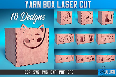 Yarn Box Laser Cut SVG | Yarn Box Laser Cut SVG Design | CNC Files SVG Fly Design 
