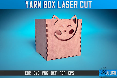 Yarn Box Laser Cut SVG | Yarn Box Laser Cut SVG Design | CNC Files SVG Fly Design 