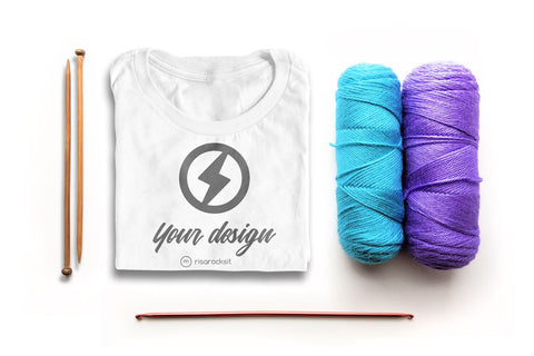 Yarn Craft Tee Shirt PSD Photoshop Mockup Mock Up Photo Risa Rocks It 