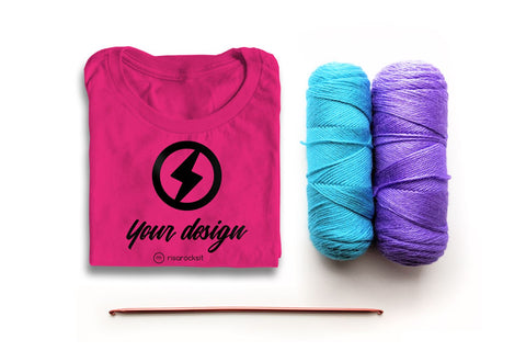 Yarn Craft Tee Shirt PSD Photoshop Mockup Mock Up Photo Risa Rocks It 