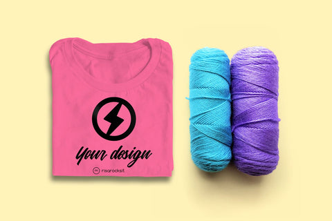 Yarn Craft Tee Shirt PSD Photoshop Mockup Mock Up Photo Risa Rocks It 