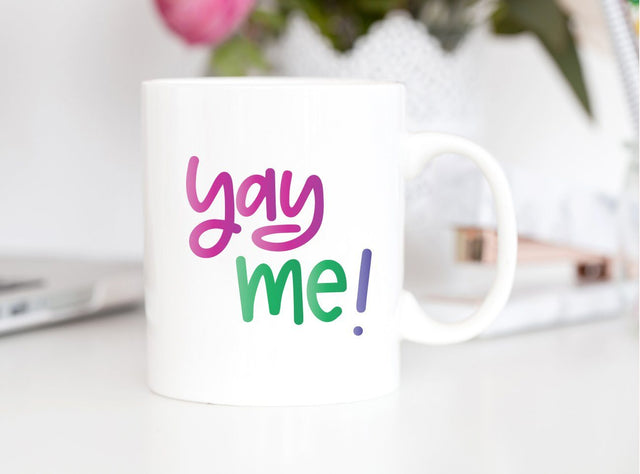 Yay Me Hand Lettered SVG Cut File SVG Cursive by Camille 