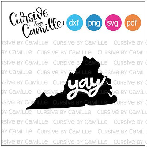 Yay Virginia Cut File SVG Cursive by Camille 