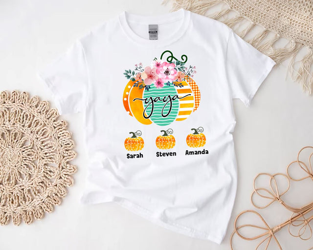 Yaya Halloween Pumpkin Costume Shirt png, Fall Shirt PNG, Birthday Gift for Grandma Sublimation BouDesign 