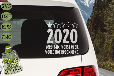Year 2020 1 Star Review Funny SVG Cut File SVG Crunchy Pickle 
